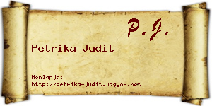 Petrika Judit névjegykártya