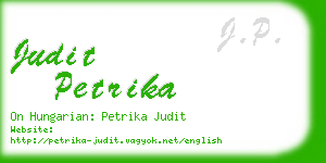 judit petrika business card